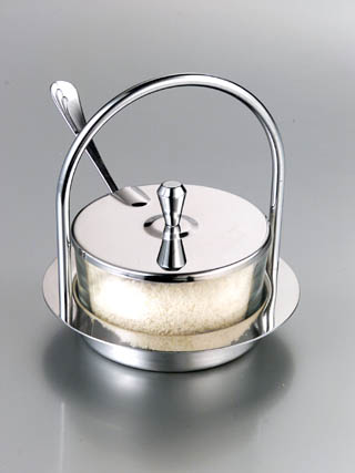 Stainless Steel & Glass Cheese Bowl with Spoon